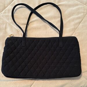 Vera Bradley Quilted Black Shoulder Bag with Dual Straps